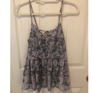 Purple and grey babydoll tank